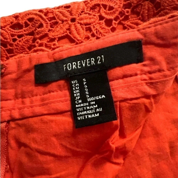 Forever 21 Mini skirt Orange with crotchet details - Picture 8 of 8